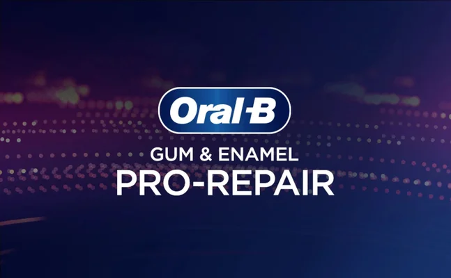 Oral-B logo and the words Gum & Enamel Pro-Repair.