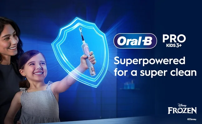 Oral B PRO KiDS3+ Superpowered for a super clean FROZEN Disney.