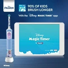 90% of kids brush longer when using the disney magic timer app
