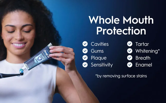 Whole Mouth Protection - Cavities, Gums, Plaque, Sensitivity, Tartar, Whitening*, Breath, Enamel.*by removing surface stains
