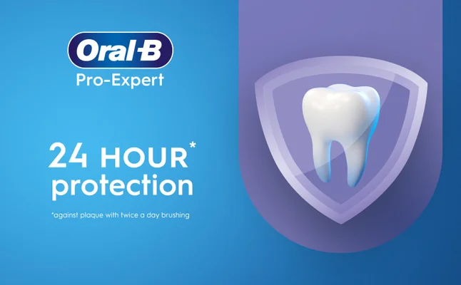 Oral-B Pro-Expert 24 HOUR protection against plaque with twice a day brushing