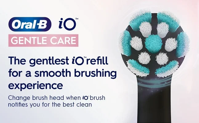 oral-b iO gentle care. The gentlest iO refill for a smooth brushing experience. Change brush head when iO brush notifies you for the best clean