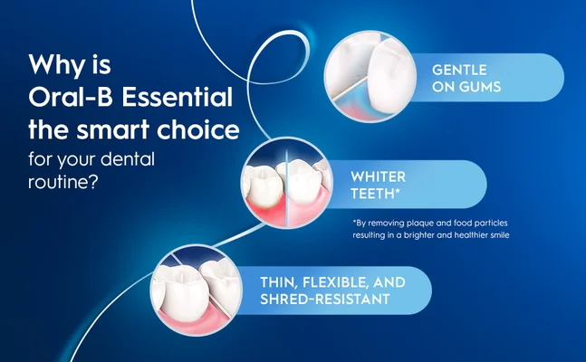 Oral-B Essential: gentle on gums, whitens teeth & has shred-resistant bristles.