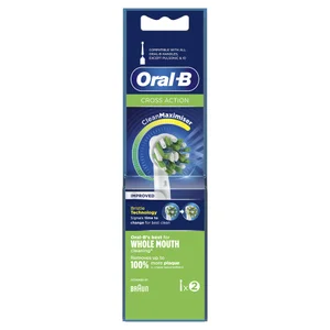 Oral-B CrossAction Toothbrush Head with CleanMaximiser Technology, Pack of 2 Counts