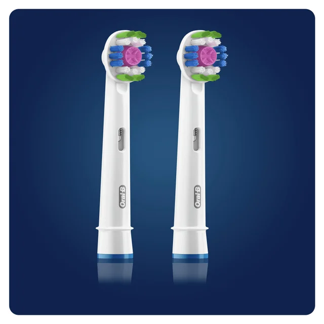 Oral-B 3D White Toothbrush Head with CleanMaximiser Technology, Pack of 2 Counts