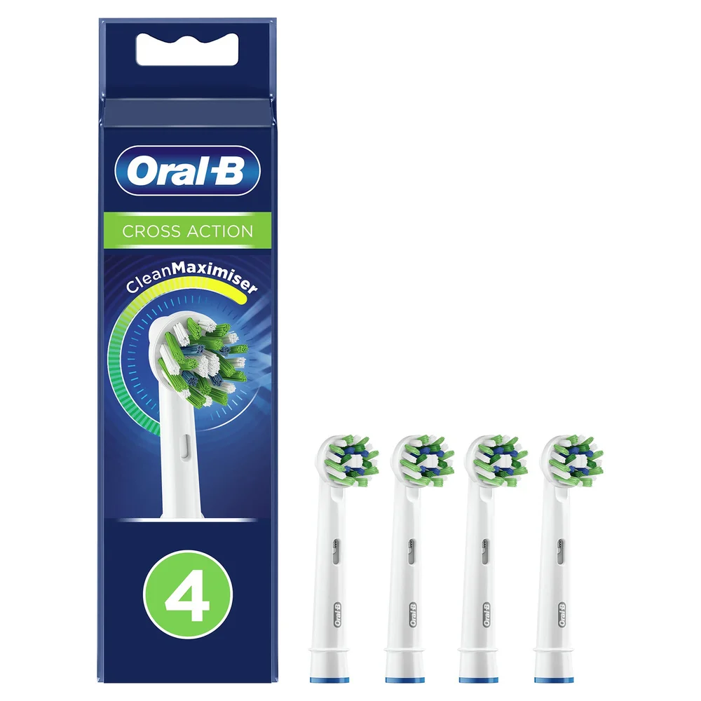 Oral-B CrossAction Toothbrush Head with CleanMaximiser Technology, Pack of 4 Counts Image 1