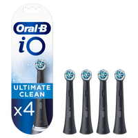 Oral-B iO Ultimate Clean Black Toothbrush Heads, Pack of 4 Counts, Mailbox Sized Pack