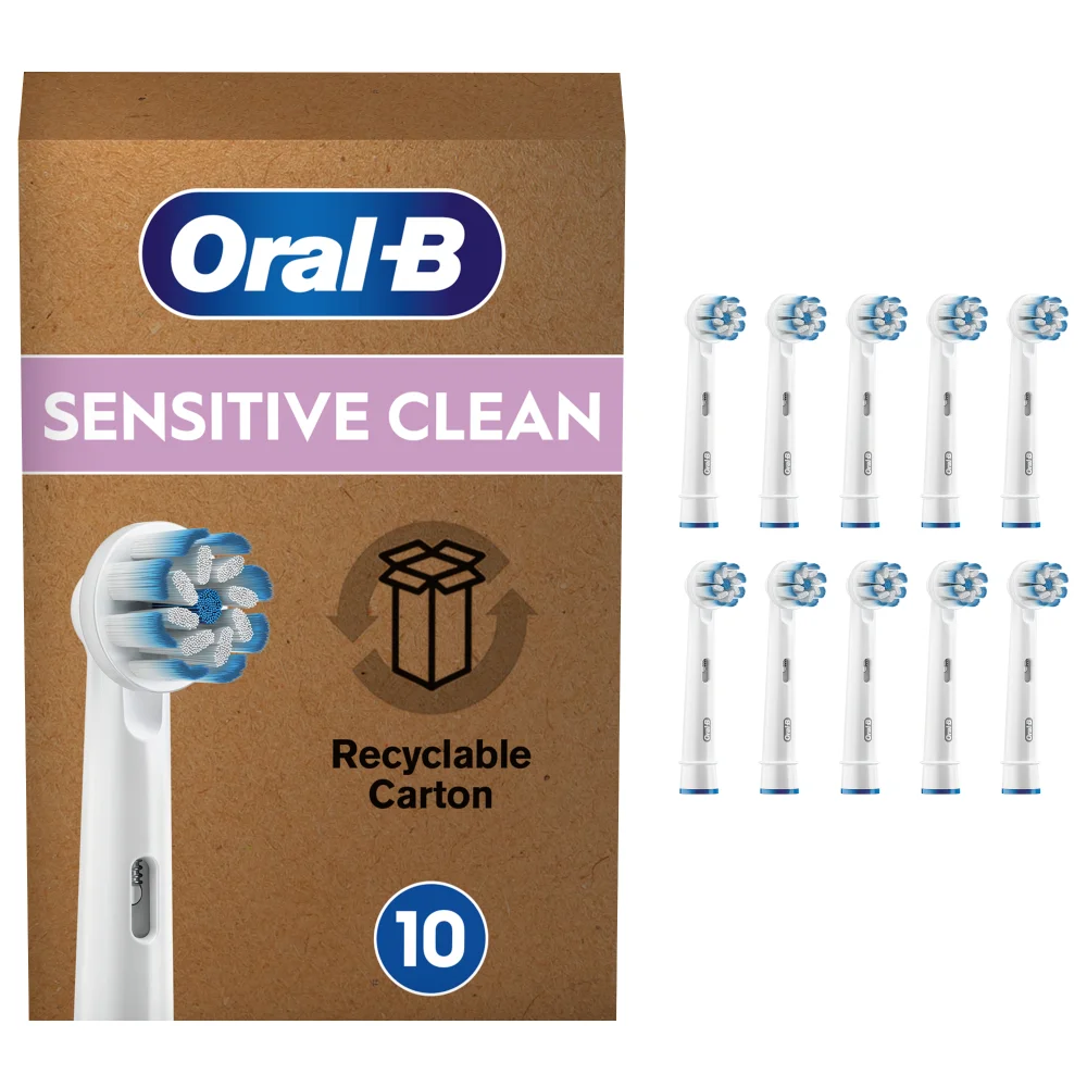Oral-B Sensitive Clean Toothbrush Head, Pack of 10 Counts, Mailbox Sized Pack Image 1