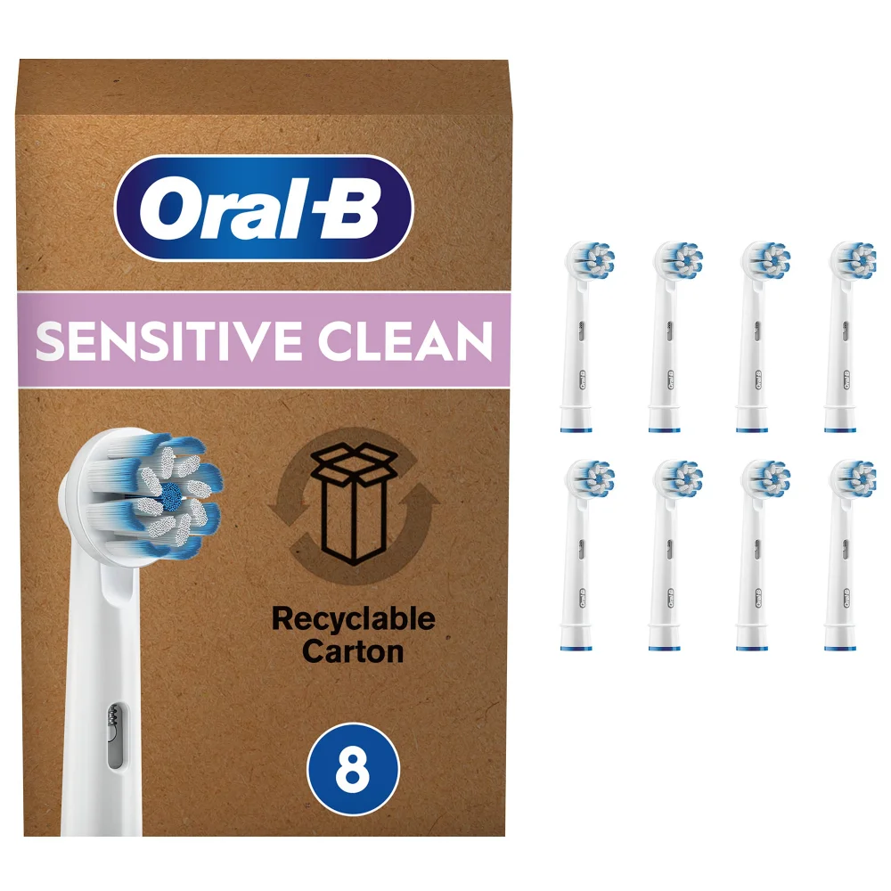 Oral-B Sensitive Clean Toothbrush Head, Pack of 8 Counts, Mailbox Sized Pack Image 1