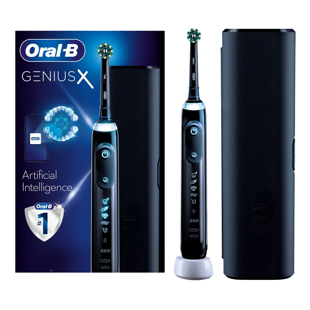 Oral-B Genius X Black Electric Toothbrush with Travel Case Image 1