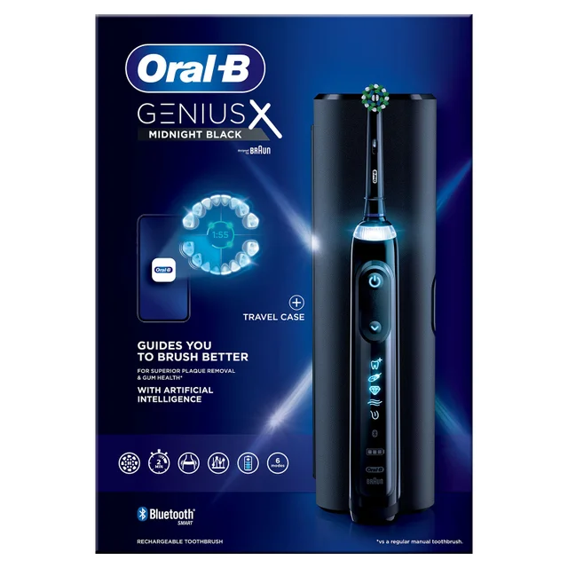 Oral-B Genius X Black Electric Toothbrush with Travel Case