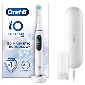 Oral-B iO9 White Alabaster Electric Toothbrush with Charging Travel Case