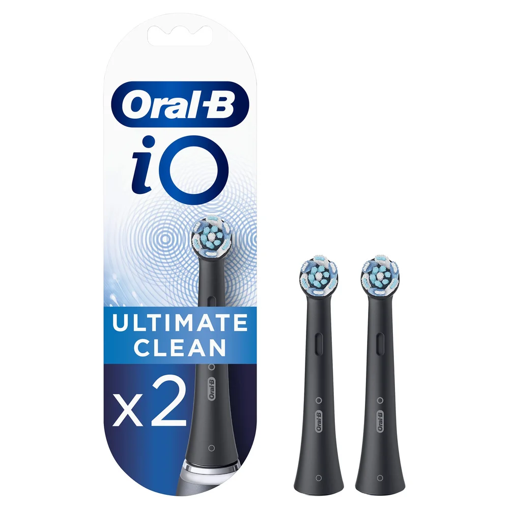 Oral-B iO Ultimate Clean Black Toothbrush Heads, Pack of 2 Counts Image 1