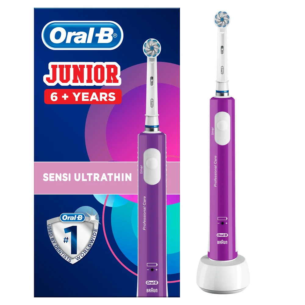 Oral-B Kids Junior Purple Electric Toothbrush for Ages 6+ Image 1