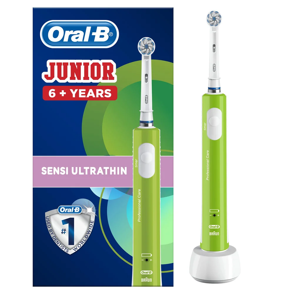 Oral-B Kids Junior Green Electric Toothbrush for Ages 6+ Image 1