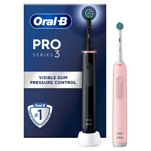 Oral-B Pro 3900 Duo Pack of Two Electric Toothbrushes, Black & Pink