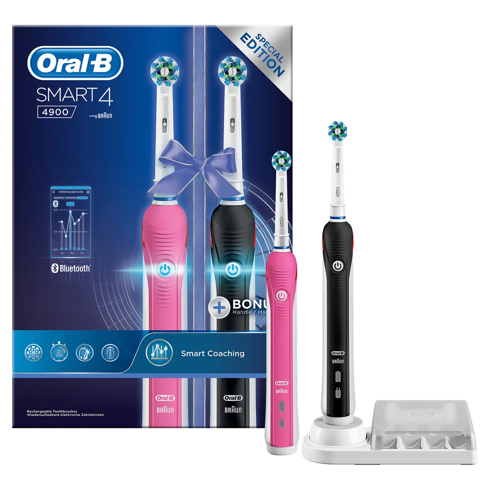 Oral B Smart 4 - 4900- Electric Toothbrushes - Duo Pack Image 1