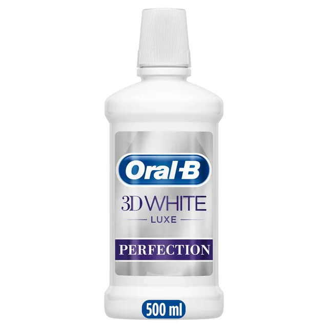 Oral-B 3D White Luxe Perfection Mouthwash 500 ml, Alcohol Free