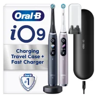 Oral-B iO9 Duo Pack of Two Electric Toothbrushes, Black Lava & Rose Quartz - undefined undefined