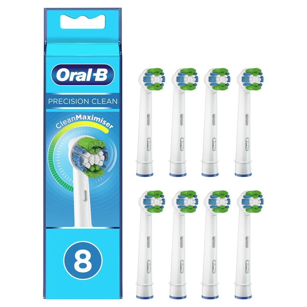 Oral B Precision Clean Toothbrush Head with CleanMaximiser Technology, Pack of 8 Counts Image 1
