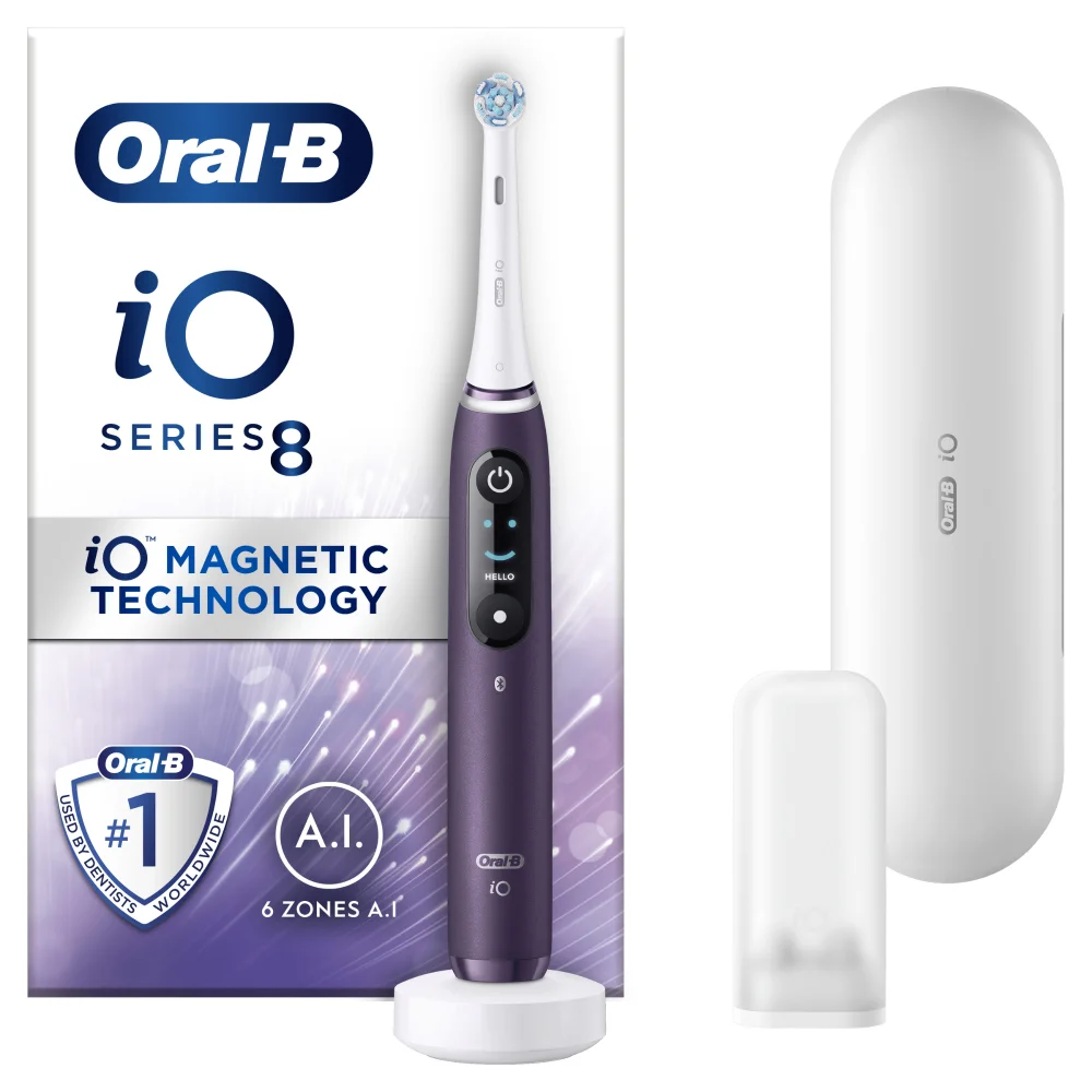 Oral-B iO8 Violet Electric Toothbrush with Travel Case Image 1