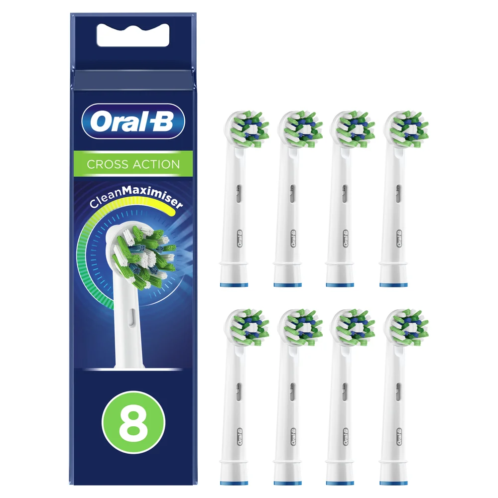 Oral-B CrossAction Toothbrush Head with CleanMaximiser Technology, Pack of 8 Image 1