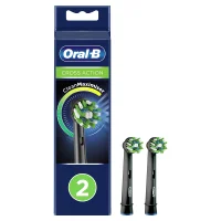 Oral B Crossaction Brush Head Black with CleanMaximiser - 2 Pack