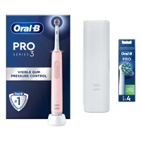 Oral-B Pro 3500 3D White Pink Electric Toothbrush with Travel Case