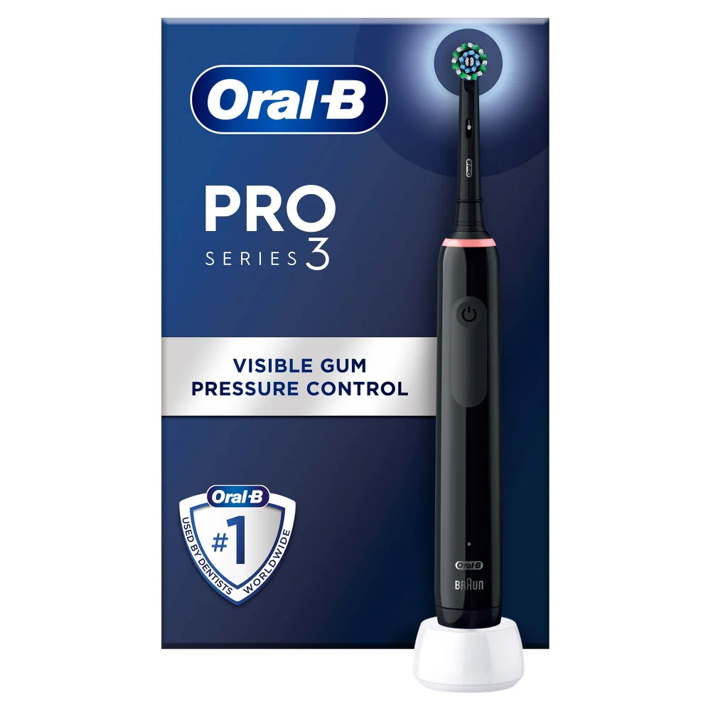 Pro 3 3000 Cross Action Black Electric Toothbrush Image 1