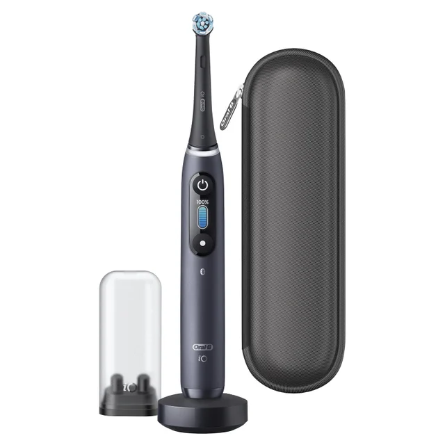 Oral B iO8 Duo Pack Black & Violet Electric Toothbrush with Zipper Case