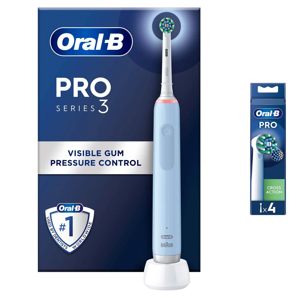Pro 3 3000 Cross Action Blue Electric Toothbrush Image 1