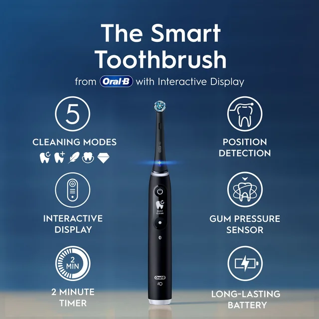 Oral-B iO 6 Black Electric Toothbrush Designed By Braun