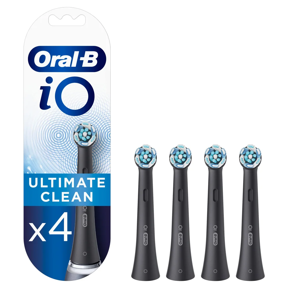 Oral B iO Ultimate Clean Black Toothbrush Heads, Pack of 4 Counts Image 1