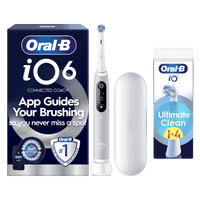 Oral B iO6 Grey Opal Electric Toothbrush with Travel Case + 4 Brush Heads