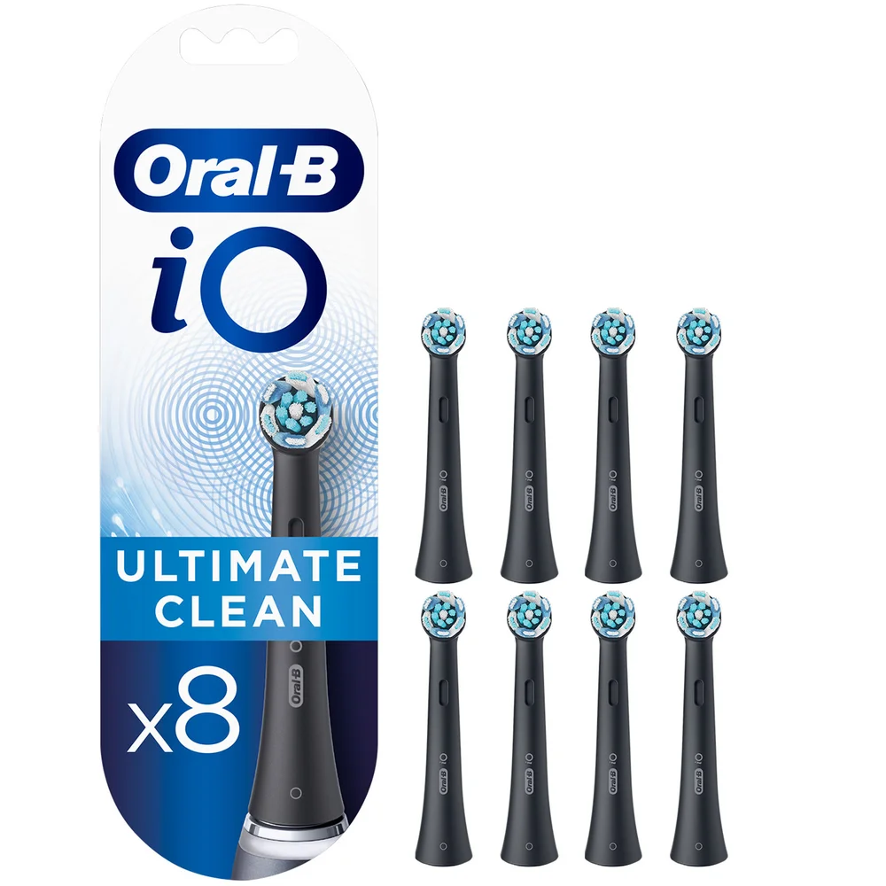 Oral B iO Ultimate Clean Black Toothbrush Heads, Pack of 8 Counts Image 1
