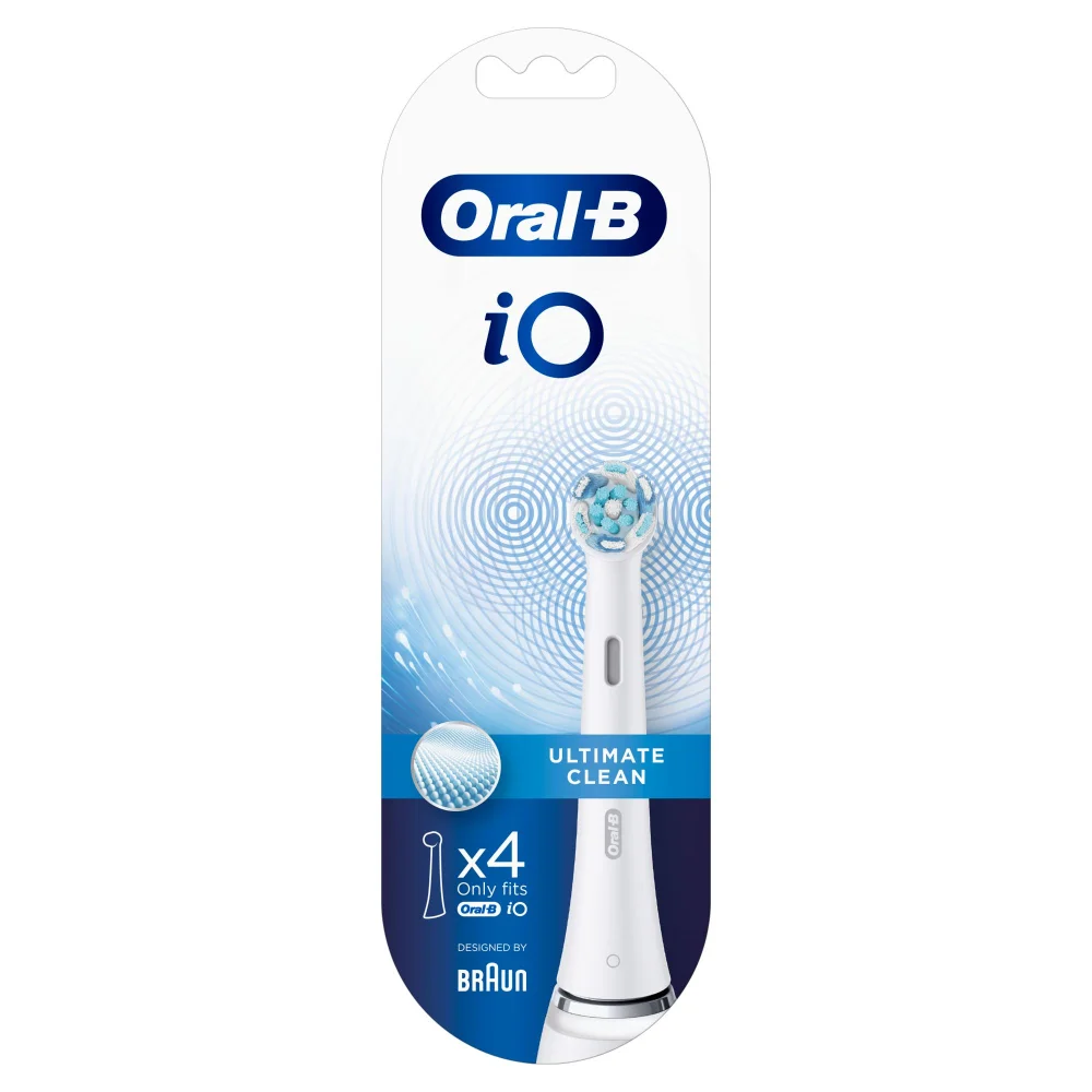 Oral B iO Ultimate Clean White Toothbrush Heads, Pack of 8 Counts Image 1