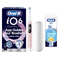 Oral B IO6 Pink Sand Sensitive Edition Electric Toothbrush with Travel Case + 4 Brush Heads