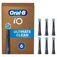 Oral B iO Ultimate Clean Black Toothbrush Heads - Pack of 6 Counts, Suitable for Mailbox