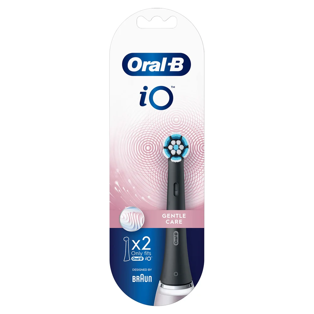 Oral B iO Gentle Care Black Brush Heads, 2 Pieces Image 1