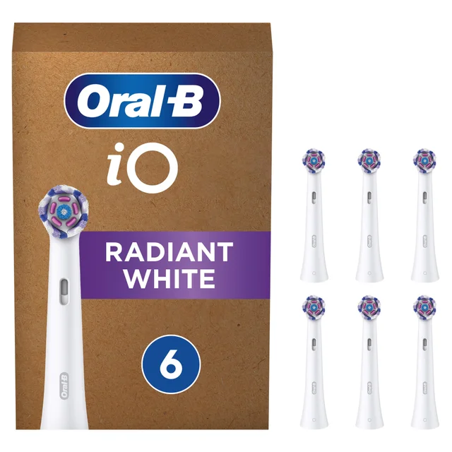 Oral-B iO Radiant White Toothbrush Heads Black 6 Pack