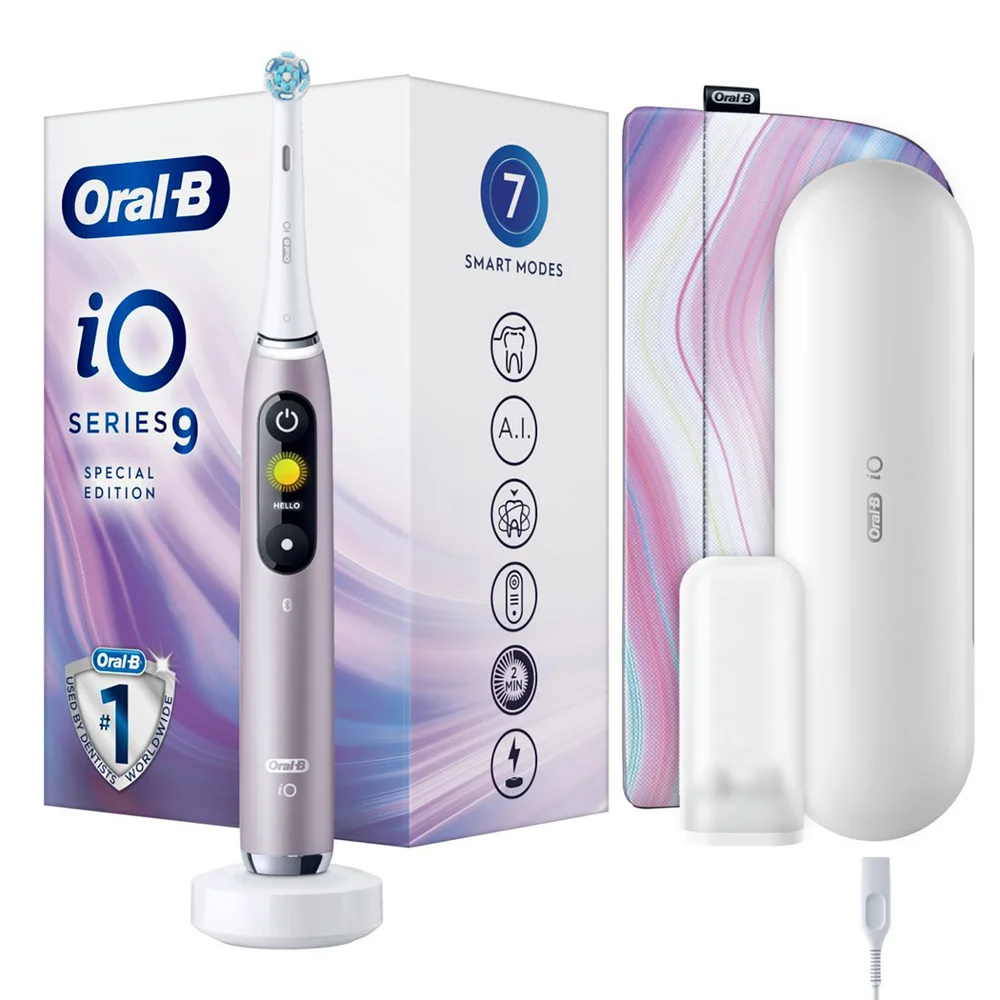 Oral B iO9 Limited Edition Rose Quartz Electric Toothbrush with Charging Travel Case Image 1