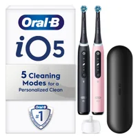 Oral B iO5 Black & Pink Electric Toothbrushes Designed By Braun, Duo Pack