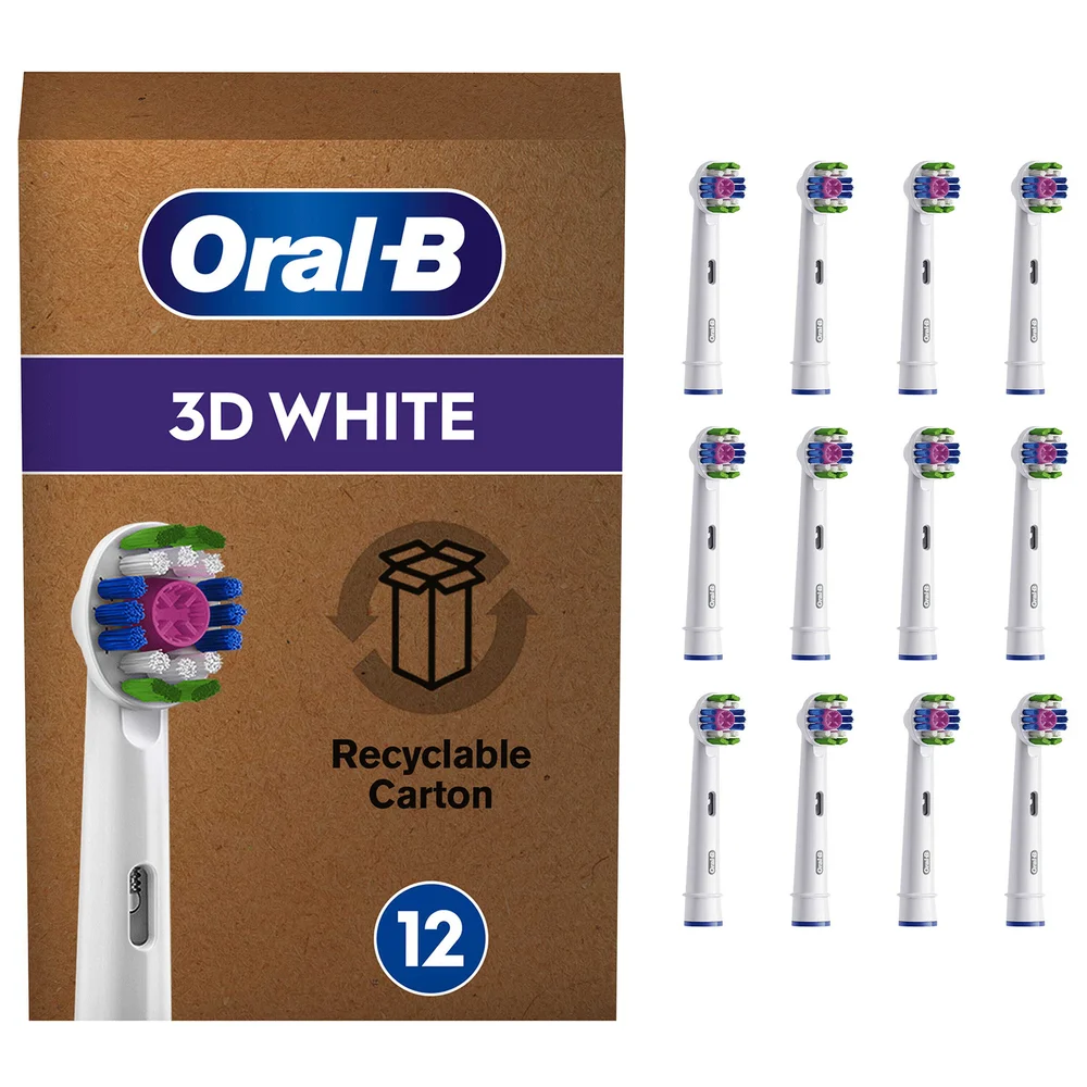 Oral B 3D White Toothbrush Heads, 12 pack Image 1