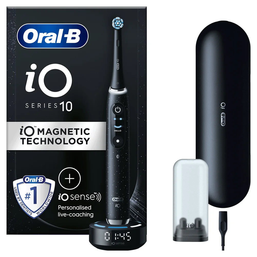 Oral B iO10 Cosmic Black Electric Toothbrush with Charging Travel Case Image 1