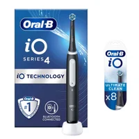 Oral B iO4 Matte Black Electric Toothbrush + 8 Refills