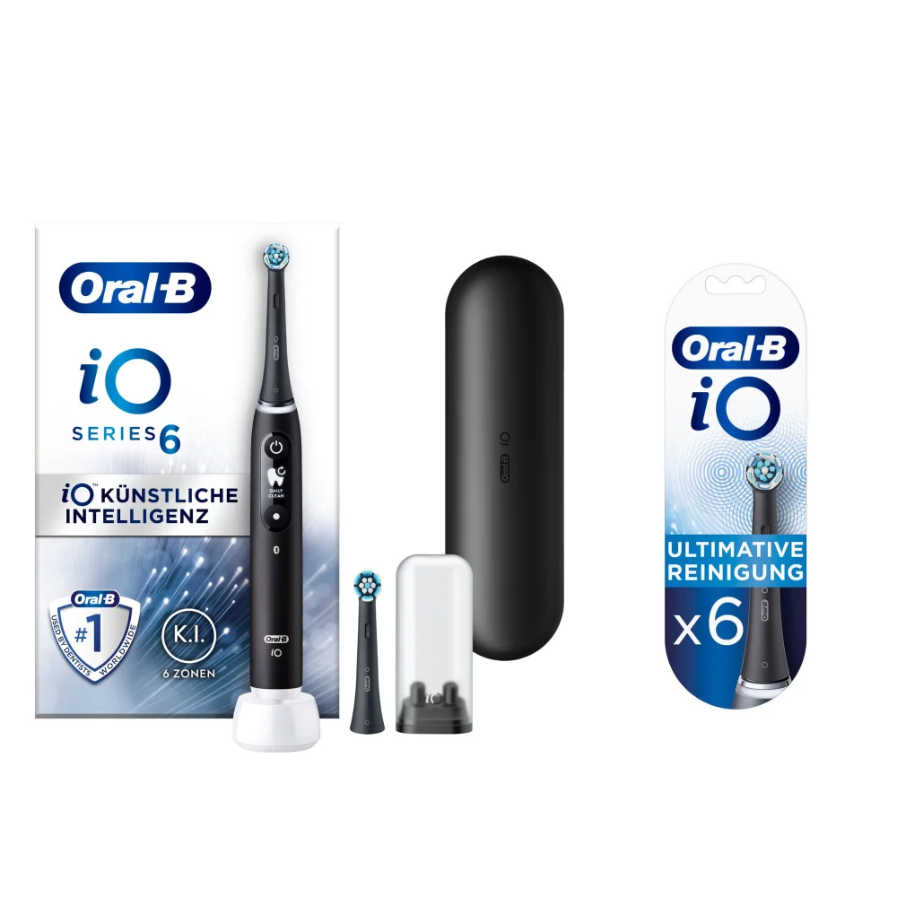 Oral B iO 6N Black Electric Toothbrush + 6 refills Image 1