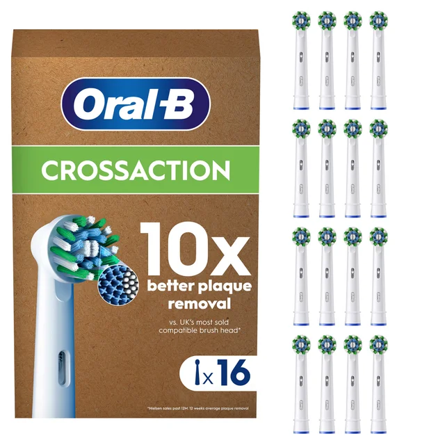 Oral-B Pro Cross Action Toothbrush Heads White 16 Pack