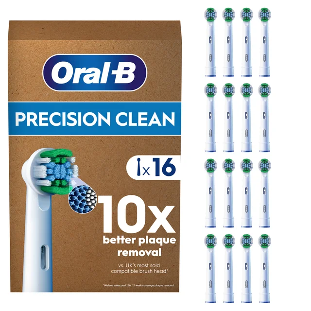 Oral-B Pro Precision Clean Toothbrush Heads White 16 Pack