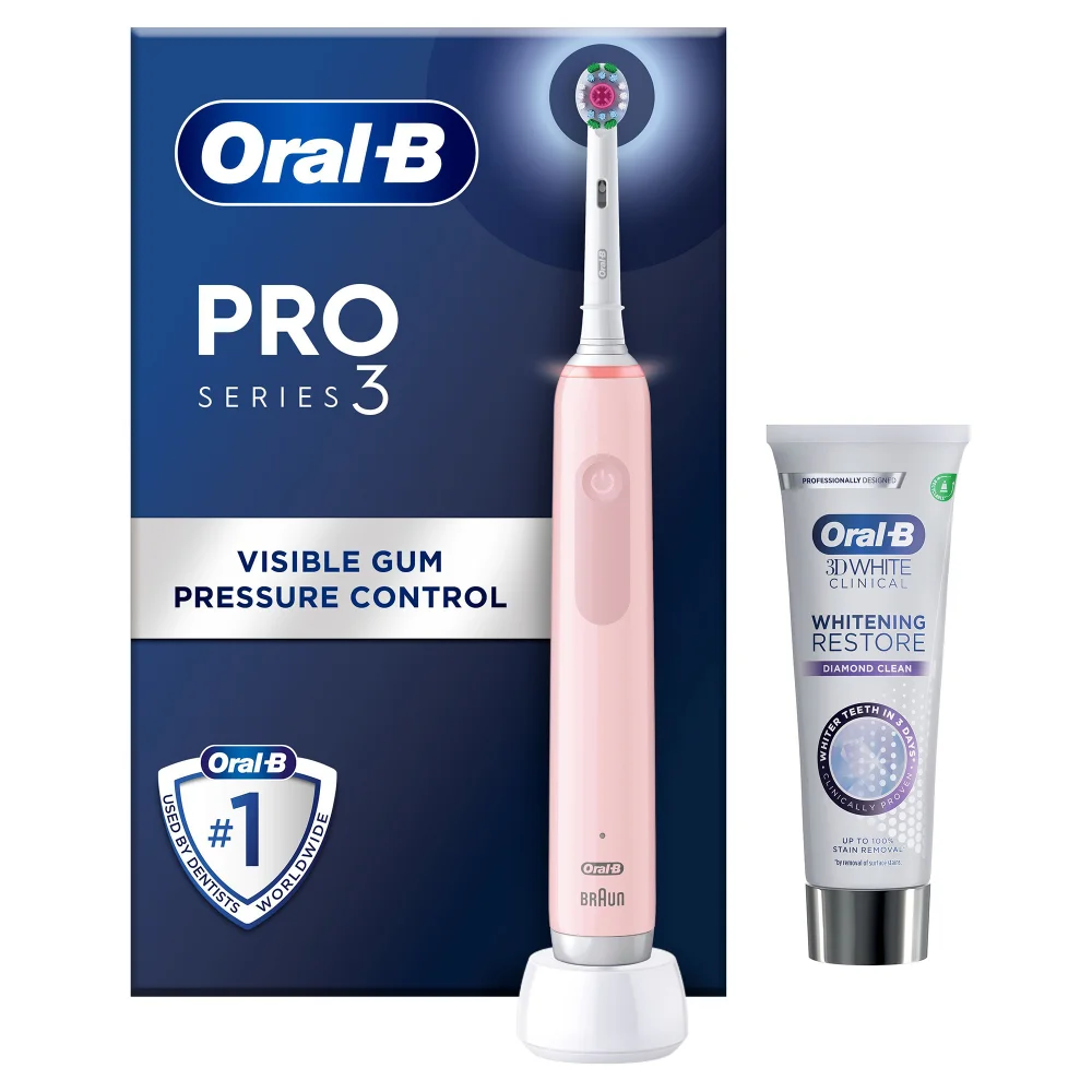 Oral-B Pro Series 3 Pink Electric Toothbrush Image 1