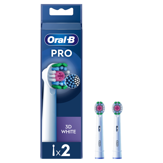 Oral-B Pro 3D White Toothbrush Heads White 2 Pack